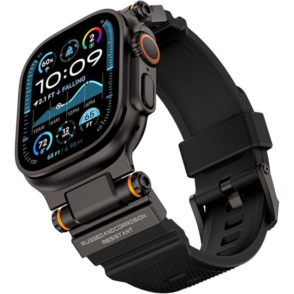 Apple Ultra Silicone Band With Metal Connectors (Not Magnetic, Not Magnetized). - Picture 1 of 5